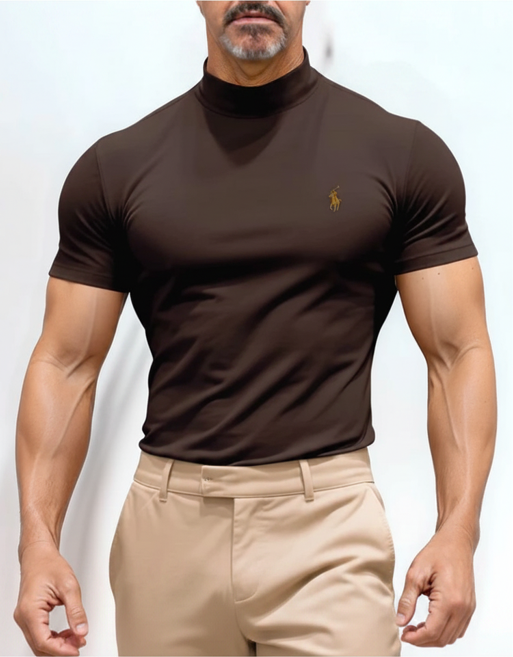 ⚡ Slim Muscle Fit Half Turtleneck Basic T-Shirt