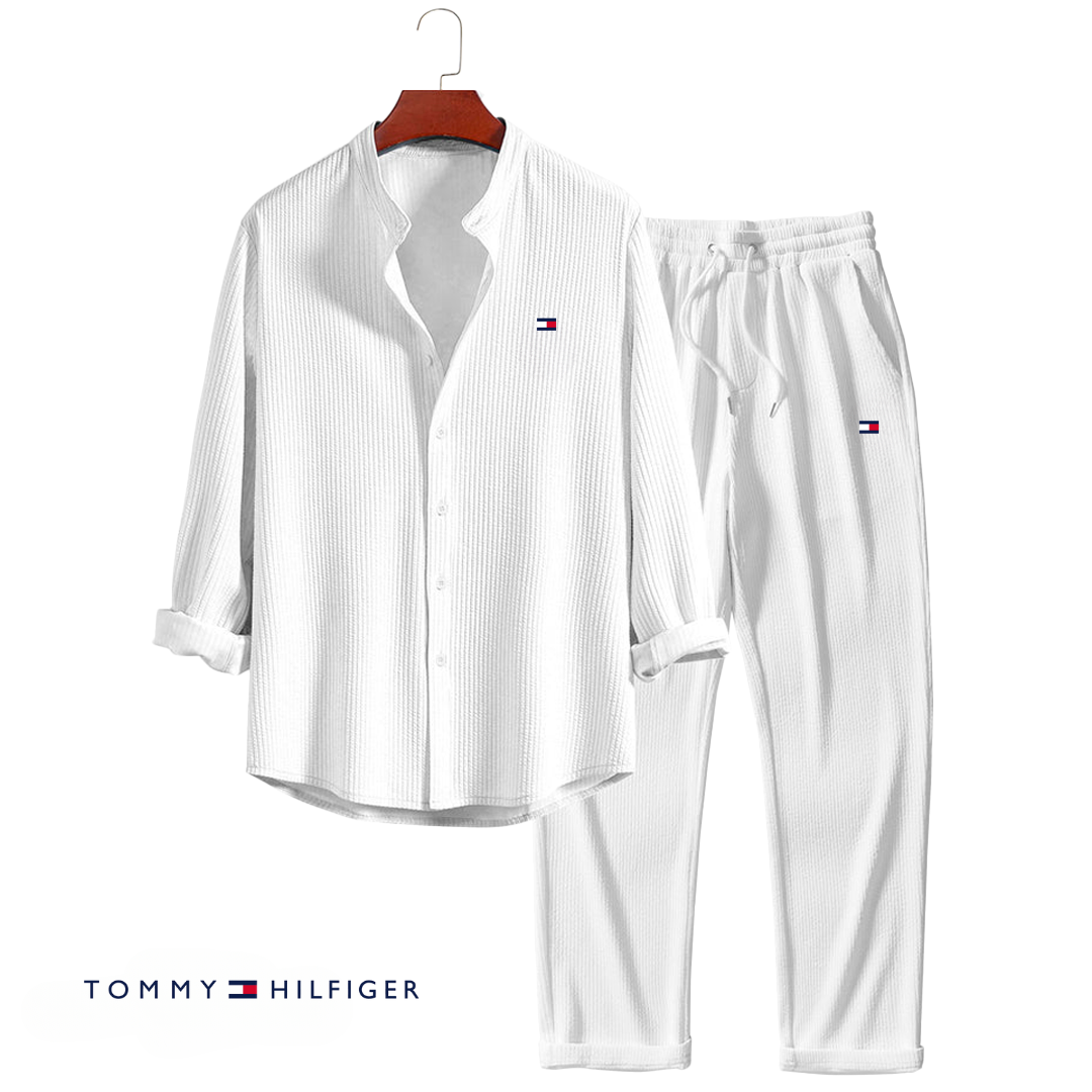 Flag Logo Textured 2 Piece Outfit