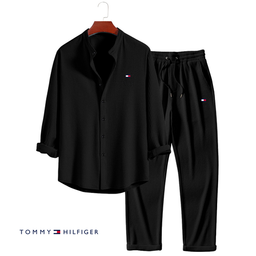 Flag Logo Textured 2 Piece Outfit