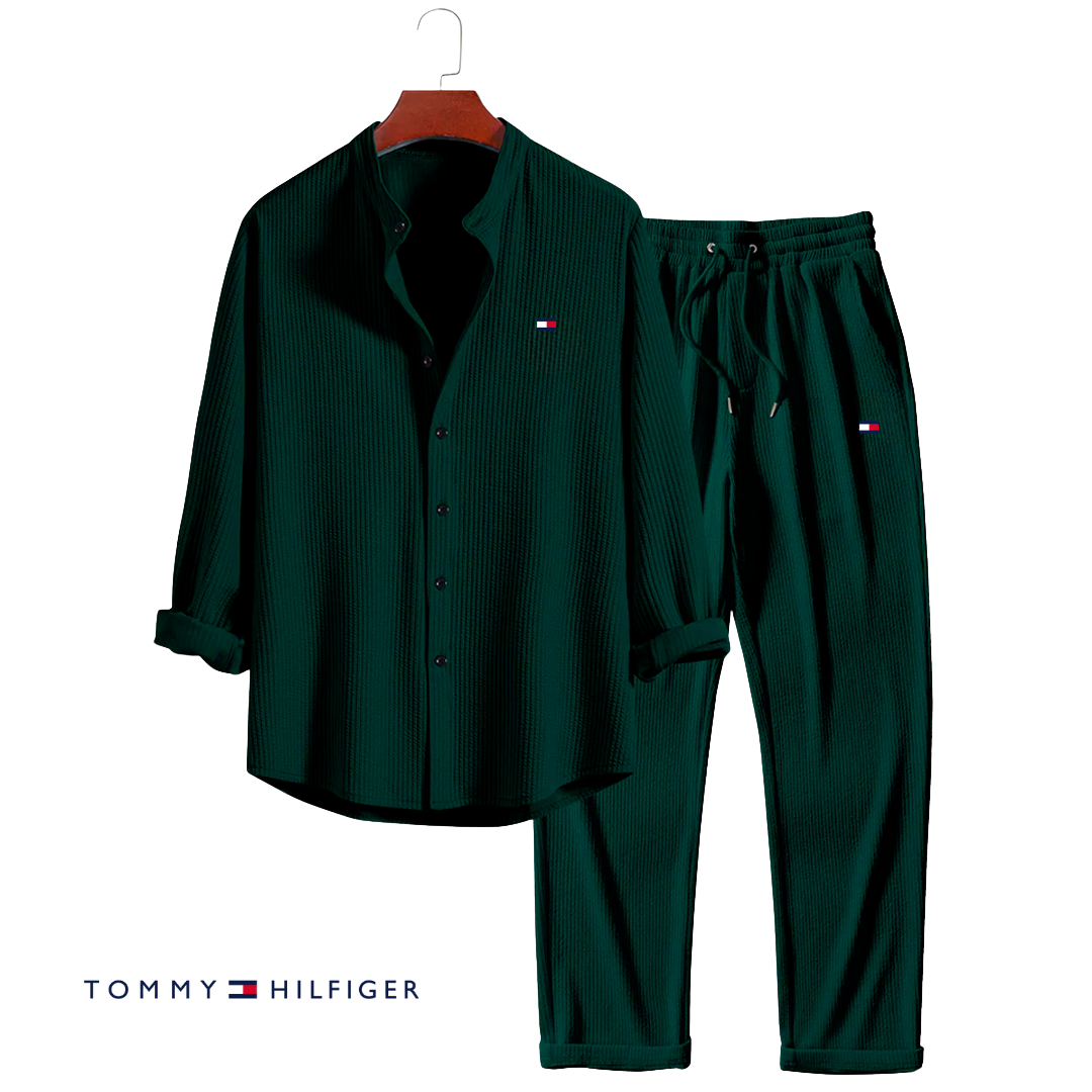 Flag Logo Textured 2 Piece Outfit