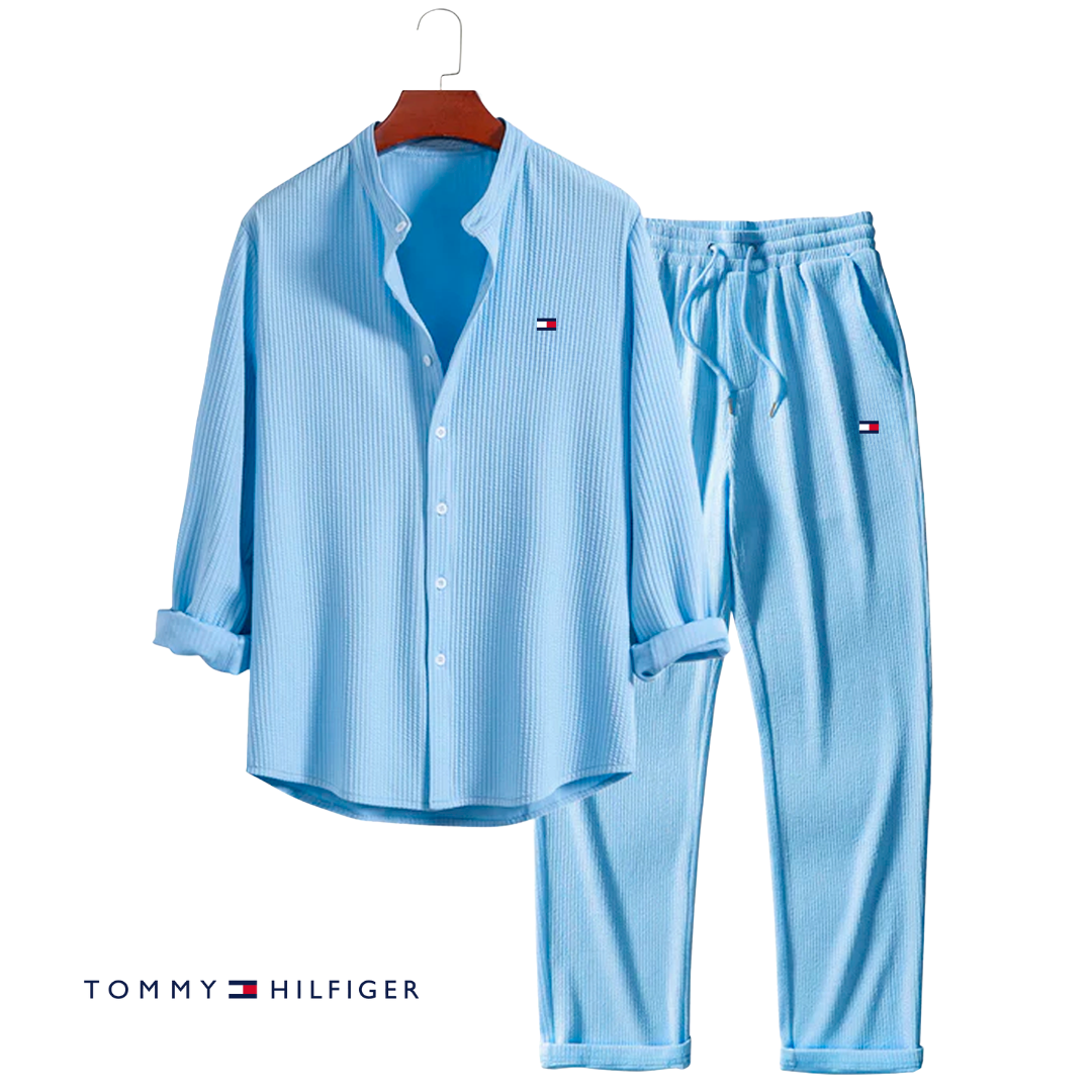 Flag Logo Textured 2 Piece Outfit