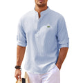 💥 Wrinkle-Free Multi-Color Textured Henleyt - CLEARANCE SALE