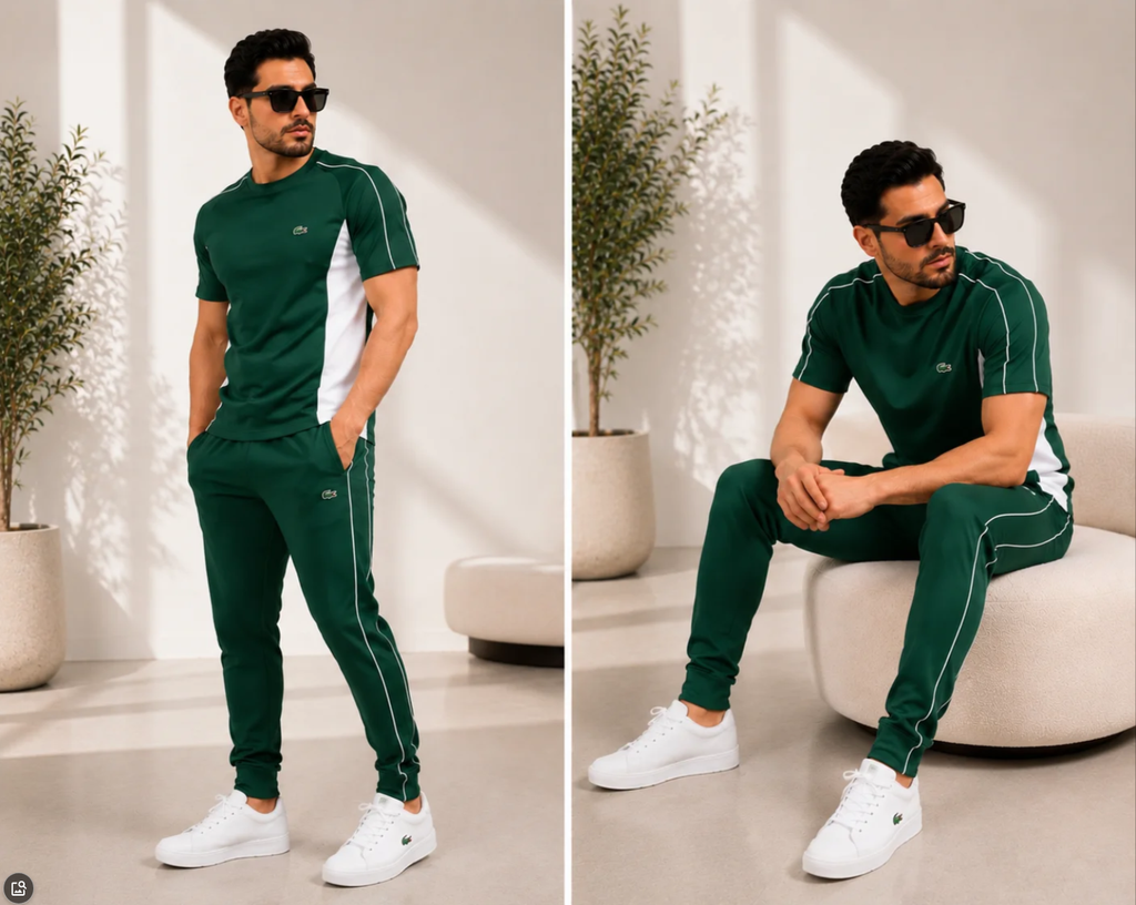 💥 Multi Color Contrast Panel Casual Sport Suit