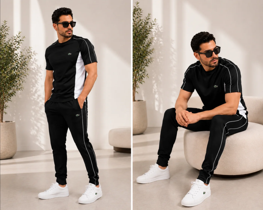 💥 Multi Color Contrast Panel Casual Sport Suit