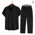 🔥 Pony Logo Stand Collar Shirt & Pants 2 Piece Set