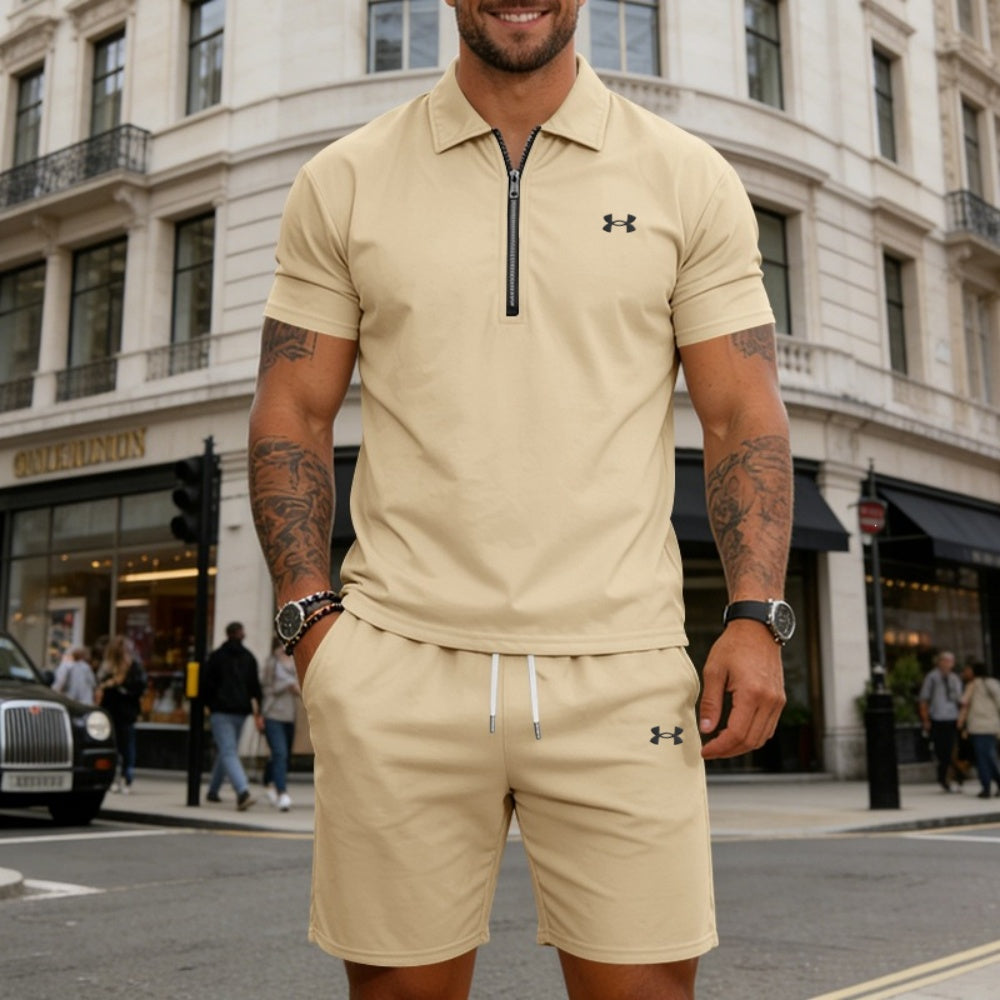 🔥 Under Armour Half Zip Polo & Shorts 2 Piece Set