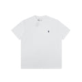 Men’s Contrast Striped Crew Neck Pony Embroidery Soft Cotton Short Sleeve T-Shirt