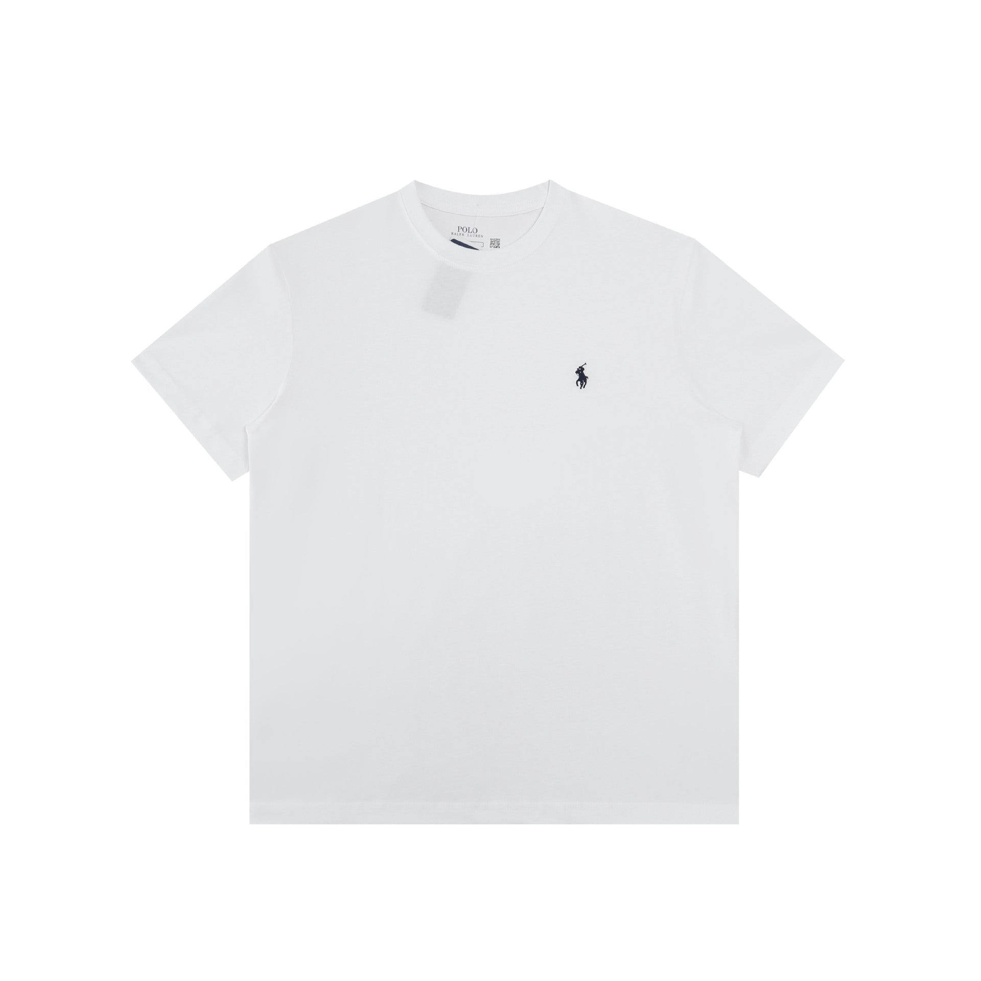 Men’s Contrast Striped Crew Neck Pony Embroidery Soft Cotton Short Sleeve T-Shirt